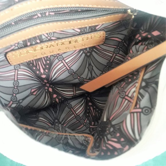 Sondra Roberts Squared Shoulder Bag White Black Multi-color Block Purse Handbag - Picture 10 of 14